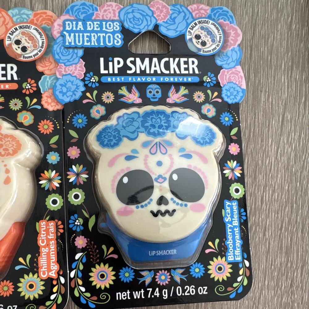 Lip Smacker Dia de los Muertos Lip Balm Set 0.26 oz Chilling Citrus & Blueberry - Picture 3 of 3